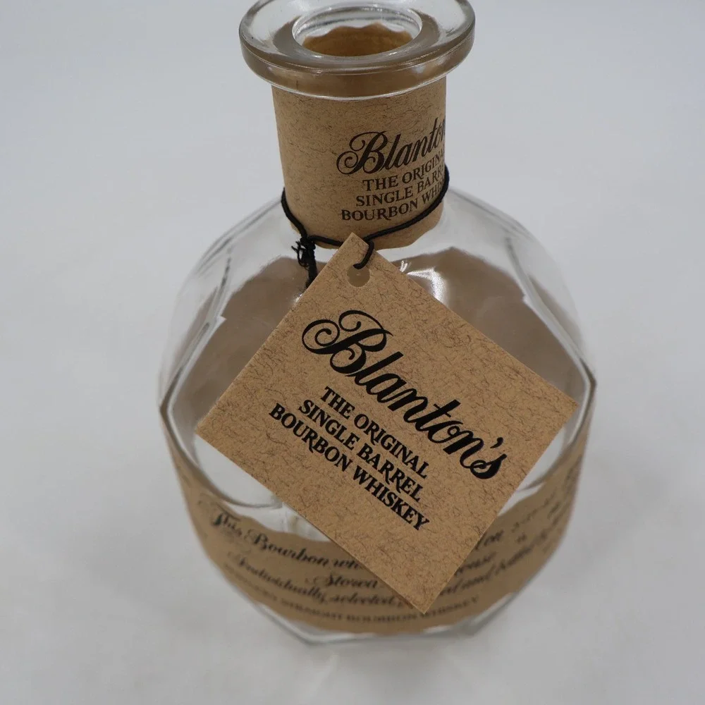 Blanton's Empty Bourbon Bottle 750ml Clear Faceted Glass Rick 107 Barrel 595